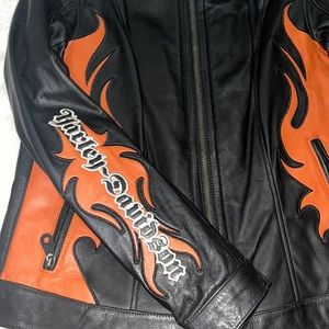 Harley Davidson flames leather jacket